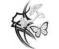  Tribals tattoo voorbeeld Tribal roos en vlinder
